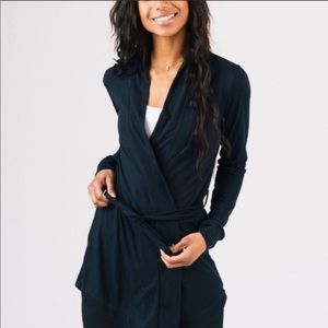 ZYIA Tie Front Cardigan- Black